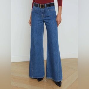 L'AGENCE Blue Flare Wide Leg Jeans